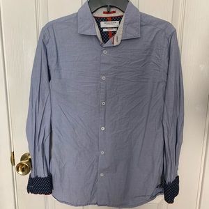 Denim and Flowers Slim Fit Dress Shirt Medium